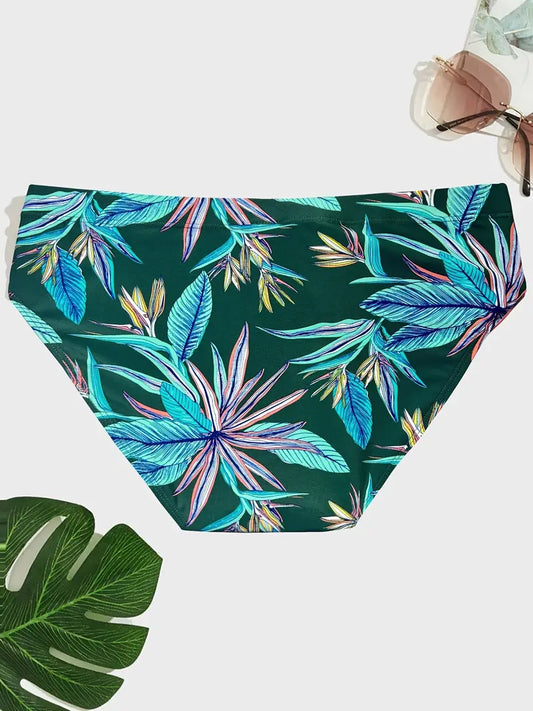 "Leaves" Men's Swim Briefs - Green