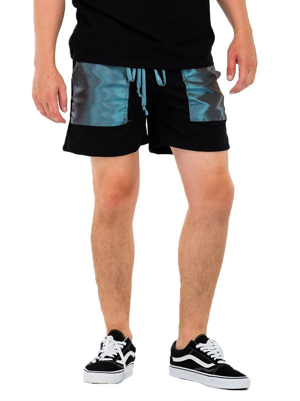 Peacock Iridescent Above the Knee Shorts - Sizes Up To 2XL