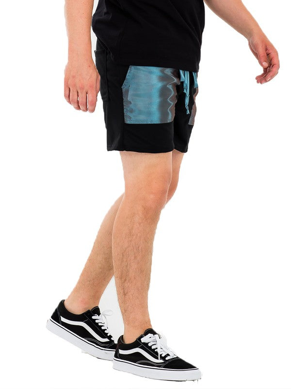 Peacock Iridescent Above the Knee Shorts - Sizes Up To 2XL