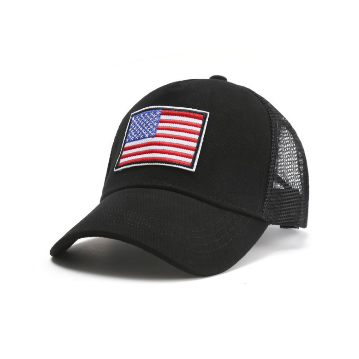 American Flag Trucker Hat/Baseball Cap with Adjustable Strap - 6 Color Options