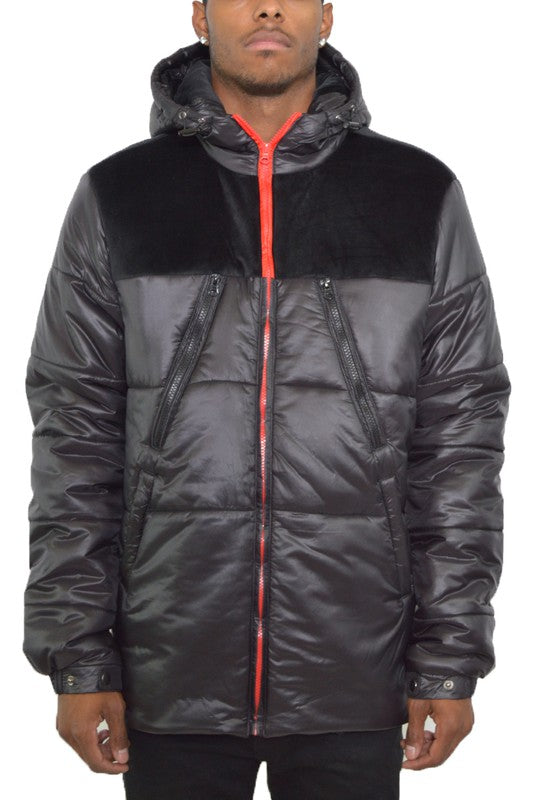 MEN'S PADDED BUFFLE PUFFER JACKET - 4 Color Options, Up To 3XL