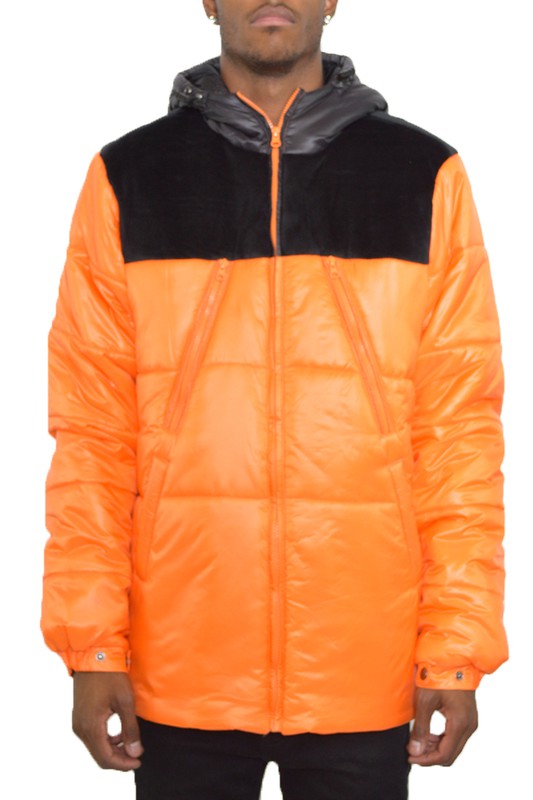 MEN'S PADDED BUFFLE PUFFER JACKET - 4 Color Options, Up To 3XL