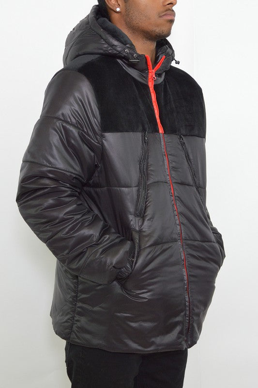 MEN'S PADDED BUFFLE PUFFER JACKET - 4 Color Options, Up To 3XL