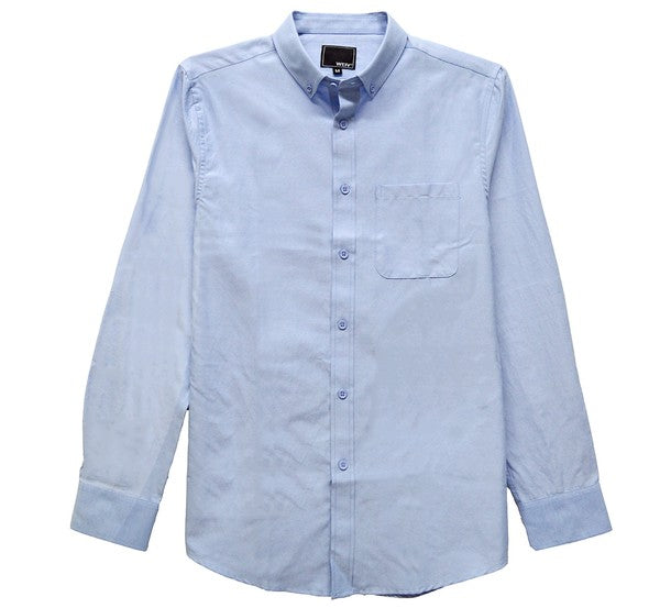 Mens White Long Sleeve Button Down Shirt - 9 Color Options Up To 3XL