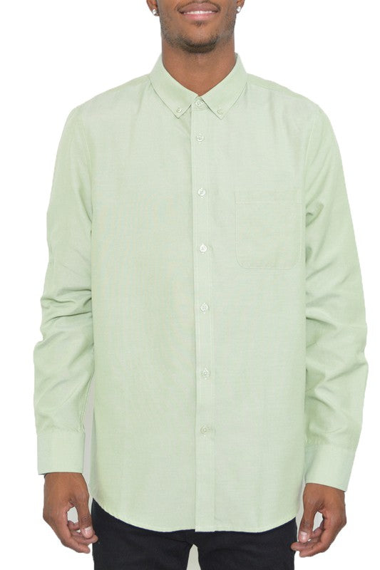 Mens White Long Sleeve Button Down Shirt - 9 Color Options Up To 3XL