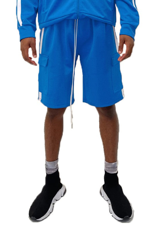 Two Stripe Cargo Pouch Shorts - 8 Color Options - Up To 3XL