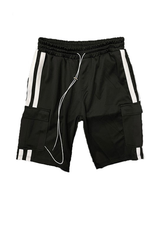 Two Stripe Cargo Pouch Shorts - 8 Color Options - Up To 3XL