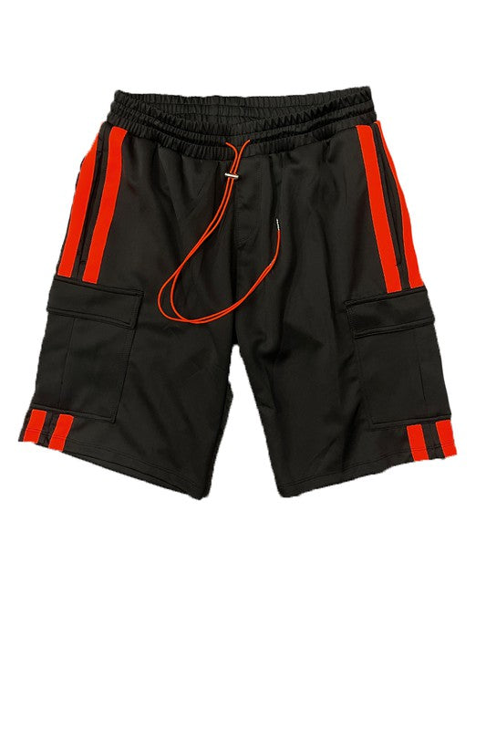 Two Stripe Cargo Pouch Shorts - 8 Color Options - Up To 3XL