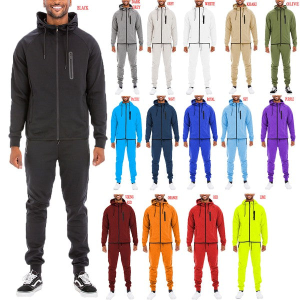 Mens Full Zip Sweat Pant Sweat Set - 16 Color Options, Up To 3XL