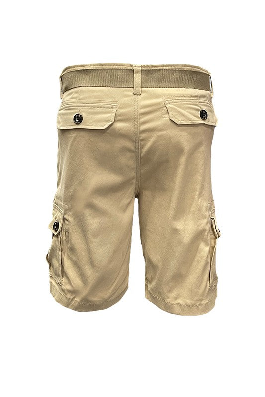 Men's Belted Cargo Shorts with Belt - 8 Color Options - Up To 40"