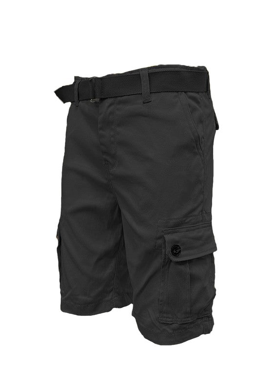 Men's Belted Cargo Shorts with Belt - 8 Color Options - Up To 40"