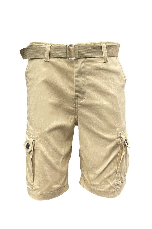 Men's Belted Cargo Shorts with Belt - 8 Color Options - Up To 40"