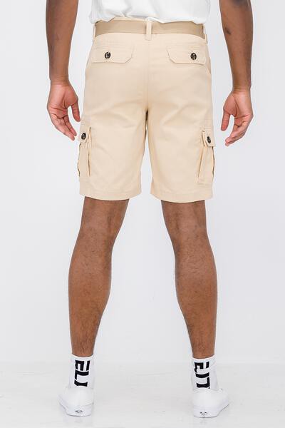 Men's Belted Cargo Shorts with Belt - 8 Color Options - Up To 40"