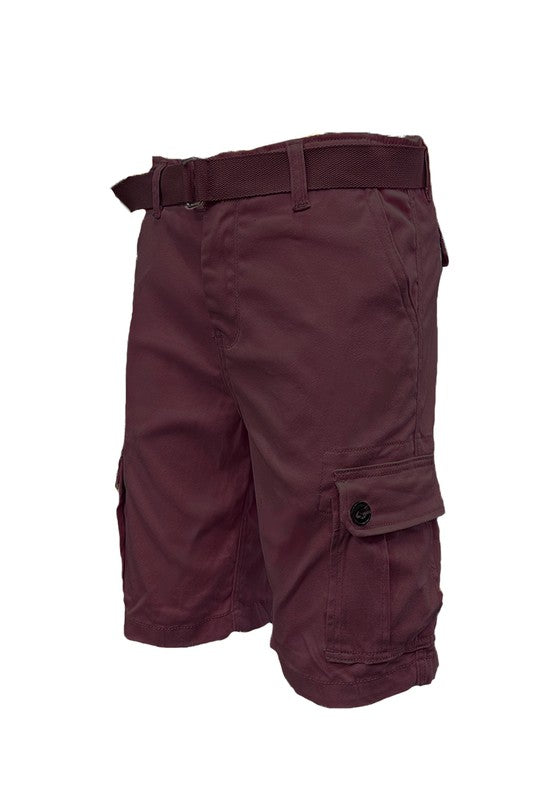 Men's Belted Cargo Shorts with Belt - 8 Color Options - Up To 40"