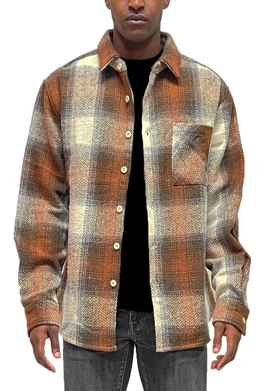 Mens Flannel Shirt Jacket "Shacket" - 4 Color Options - Up To 3XL