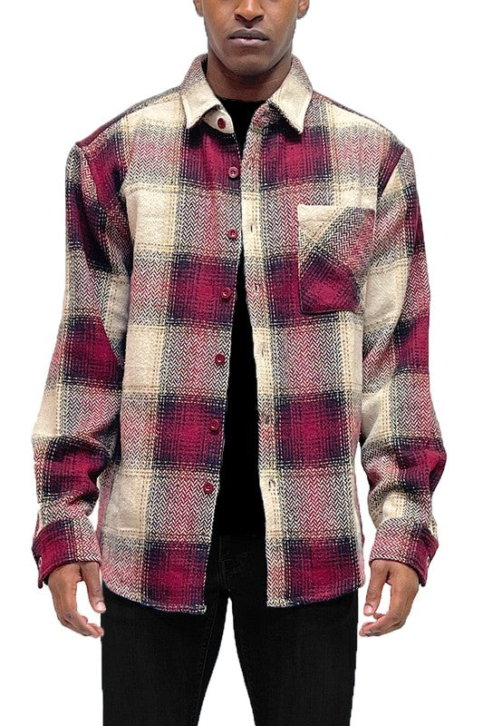 Mens Flannel Shirt Jacket "Shacket" - 4 Color Options - Up To 3XL