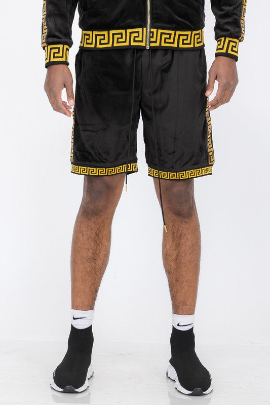 Status Print Velour Shorts Velvet Suede Shorts - 6 Color Options - Up To 3XL