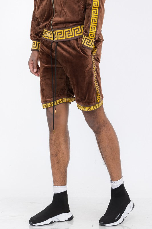 Status Print Velour Shorts Velvet Suede Shorts - 6 Color Options - Up To 3XL