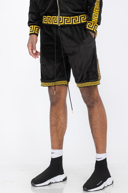 Status Print Velour Shorts Velvet Suede Shorts - 6 Color Options - Up To 3XL