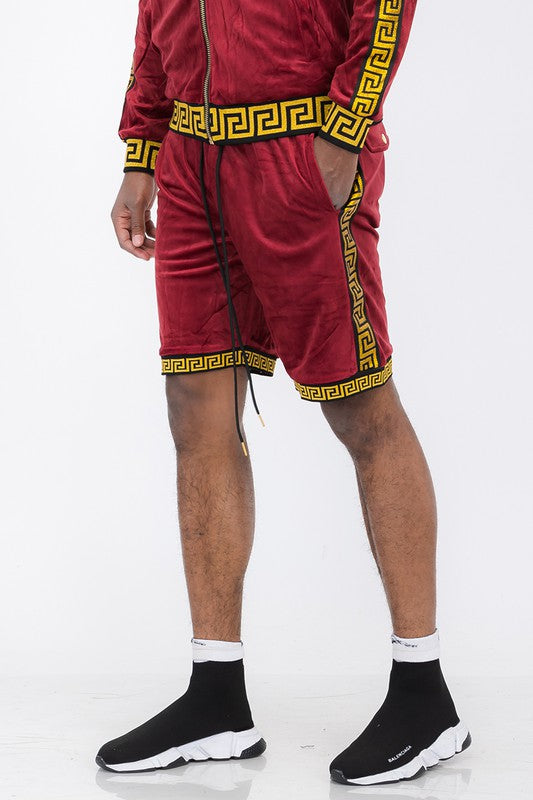 Status Print Velour Shorts Velvet Suede Shorts - 6 Color Options - Up To 3XL