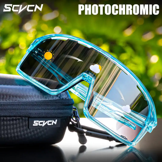 Scvcn Photochromic Sports Fashion Glasses - Blue