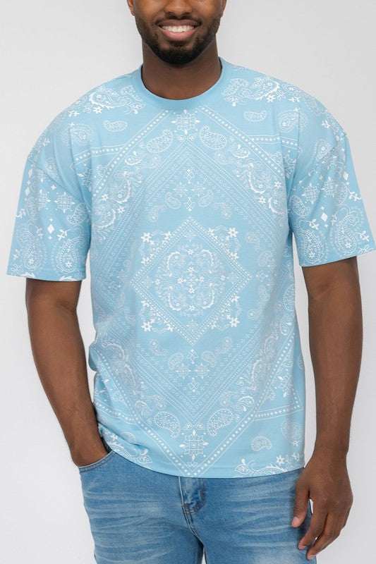 Men's Bandana Print T-Shirt - 8 Color Options - Up To 3XL