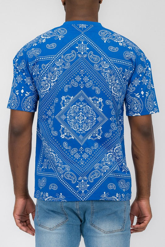 Men's Bandana Print T-Shirt - 8 Color Options - Up To 3XL