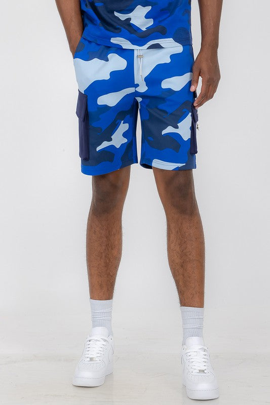 Men's Full Camo Sweat Shorts - 5 Color Options - Up To 3XL