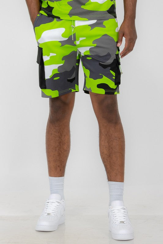 Men's Full Camo Sweat Shorts - 5 Color Options - Up To 3XL