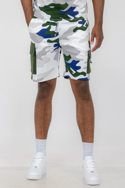 Men's Full Camo Sweat Shorts - 5 Color Options - Up To 3XL