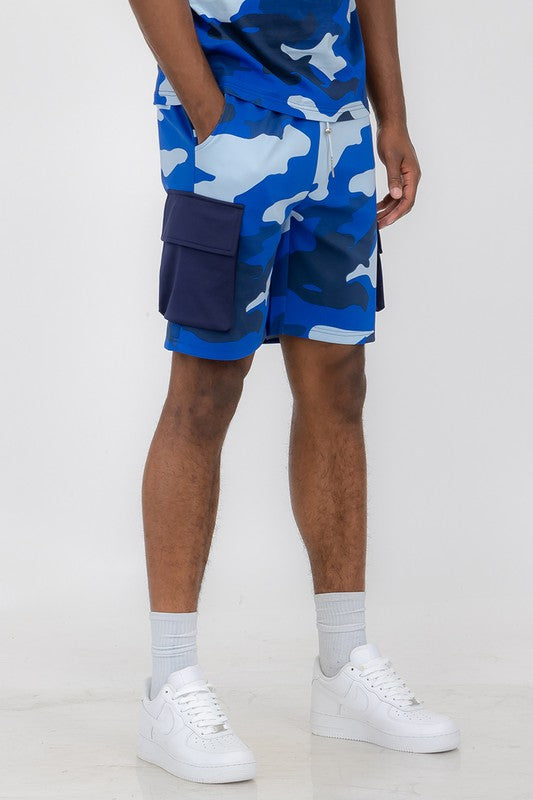 Men's Full Camo Sweat Shorts - 5 Color Options - Up To 3XL