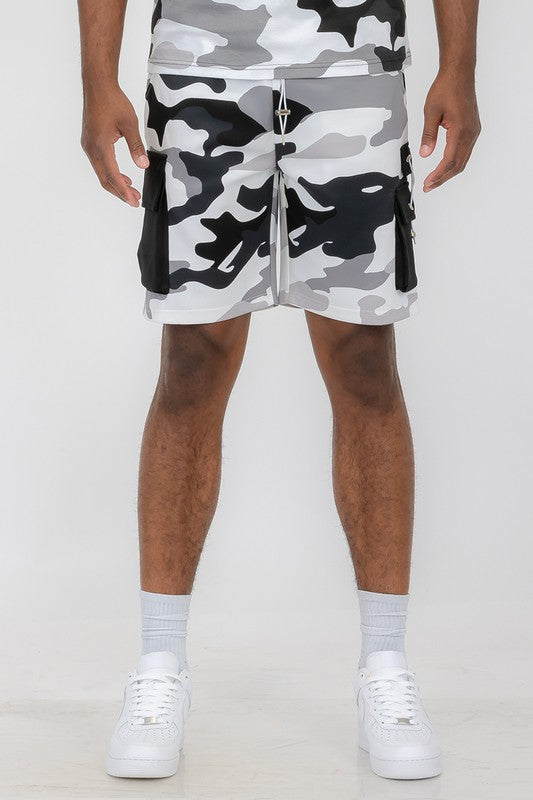 Men's Full Camo Sweat Shorts - 5 Color Options - Up To 3XL