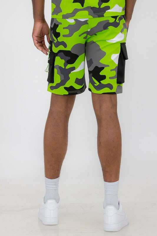 Men's Full Camo Sweat Shorts - 5 Color Options - Up To 3XL