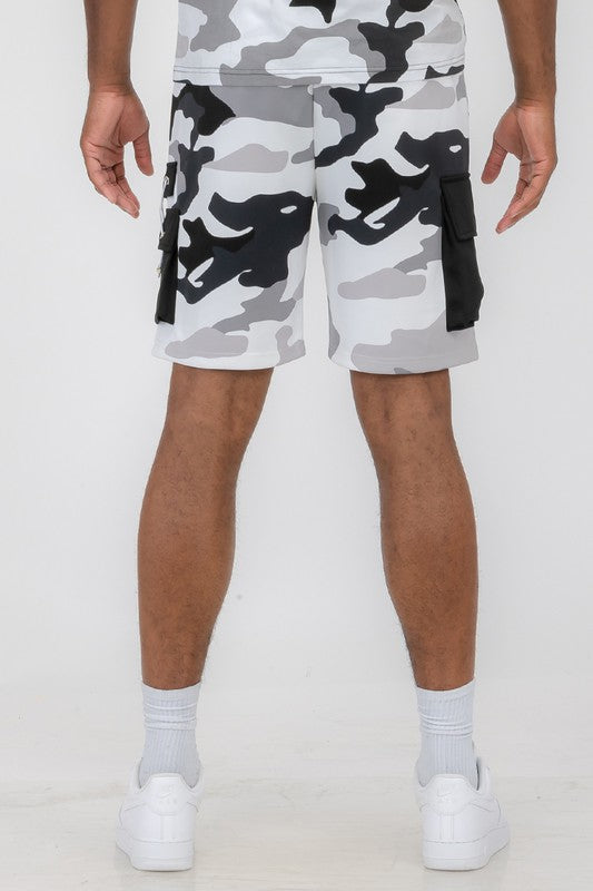 Men's Full Camo Sweat Shorts - 5 Color Options - Up To 3XL