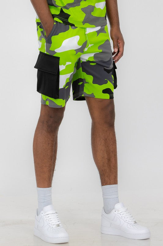 Men's Full Camo Sweat Shorts - 5 Color Options - Up To 3XL