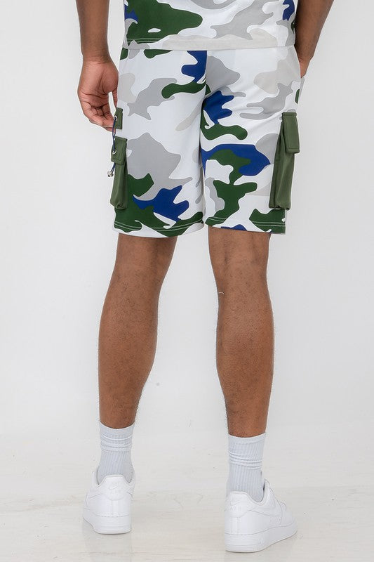 Men's Full Camo Sweat Shorts - 5 Color Options - Up To 3XL