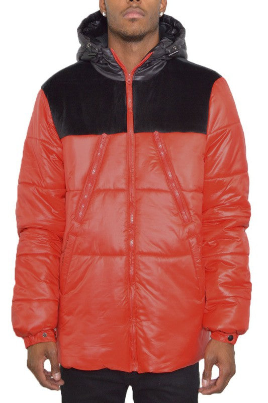 MEN'S PADDED BUFFLE PUFFER JACKET - 4 Color Options, Up To 3XL