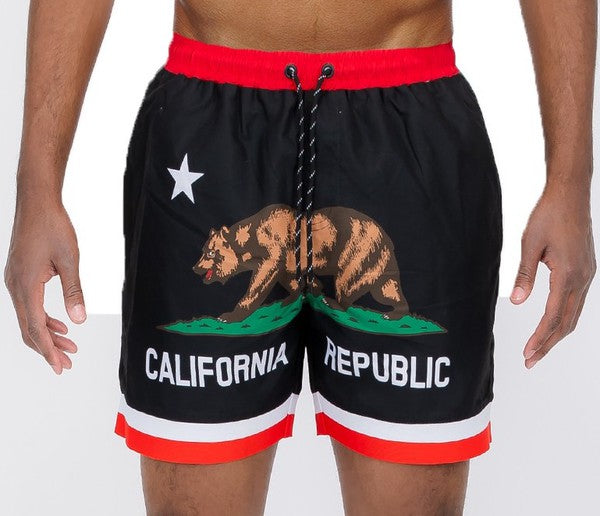 California Republic Swim Shorts - 2 Color Options - Up To 3XL