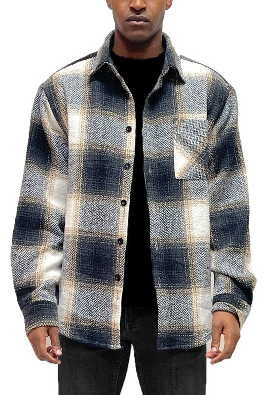 Mens Flannel Shirt Jacket "Shacket" - 4 Color Options - Up To 3XL