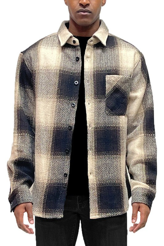 Mens Flannel Shirt Jacket "Shacket" - 4 Color Options - Up To 3XL