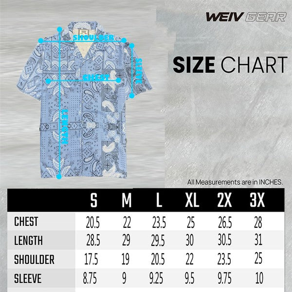 Men's Collared Print Button Down Short Sleeved Shirt - Up To 3XL