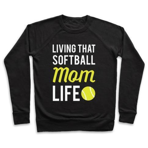 LIVING THAT SOFTBALL MOM LIFE CREWNECK SWEATSHIRT - 7 Colors - Up To 3XL