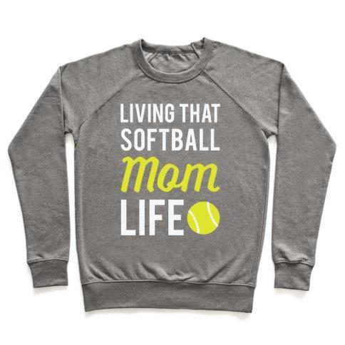 LIVING THAT SOFTBALL MOM LIFE CREWNECK SWEATSHIRT - 7 Colors - Up To 3XL