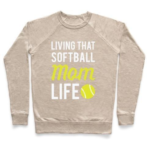 LIVING THAT SOFTBALL MOM LIFE CREWNECK SWEATSHIRT - 7 Colors - Up To 3XL