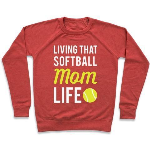 LIVING THAT SOFTBALL MOM LIFE CREWNECK SWEATSHIRT - 7 Colors - Up To 3XL