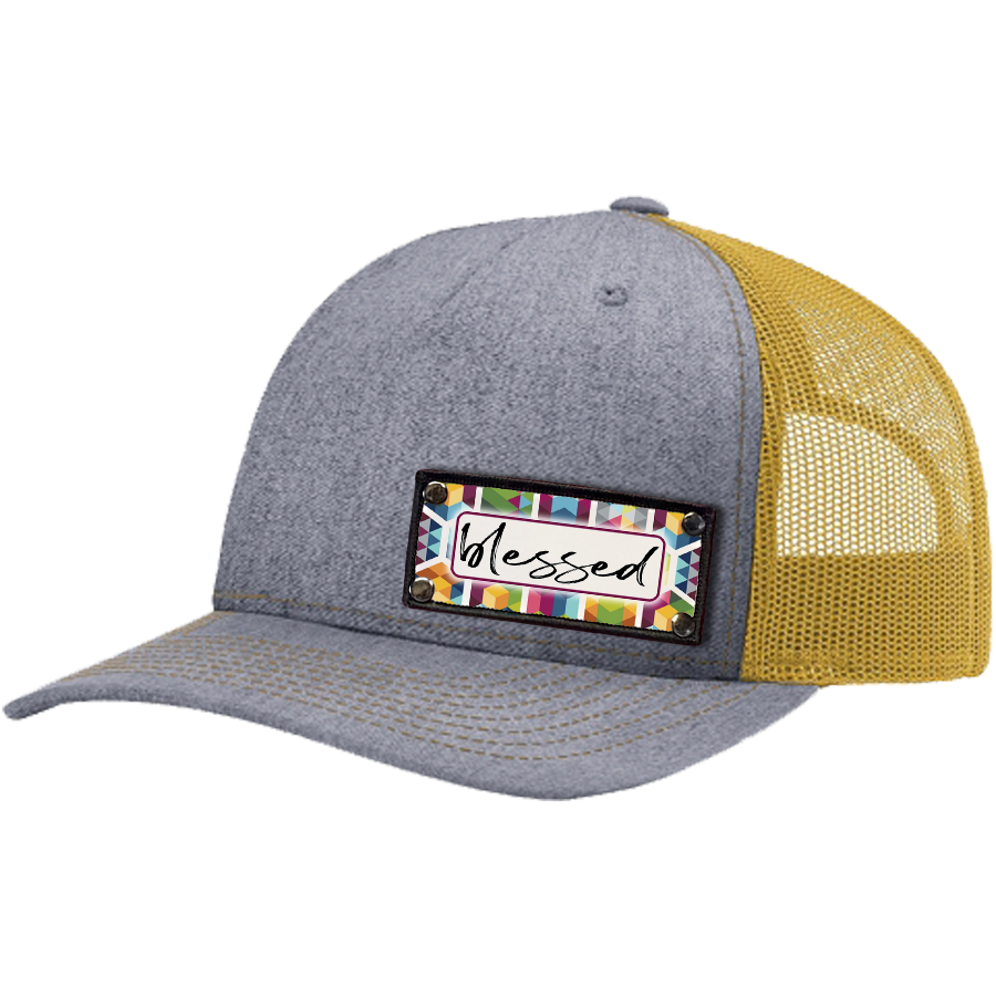 Blessed Heather Grey & Amber Gold Trucker Baseball Cap/Hat