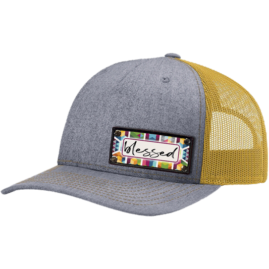 Blessed Heather Grey & Amber Gold Trucker Baseball Cap/Hat