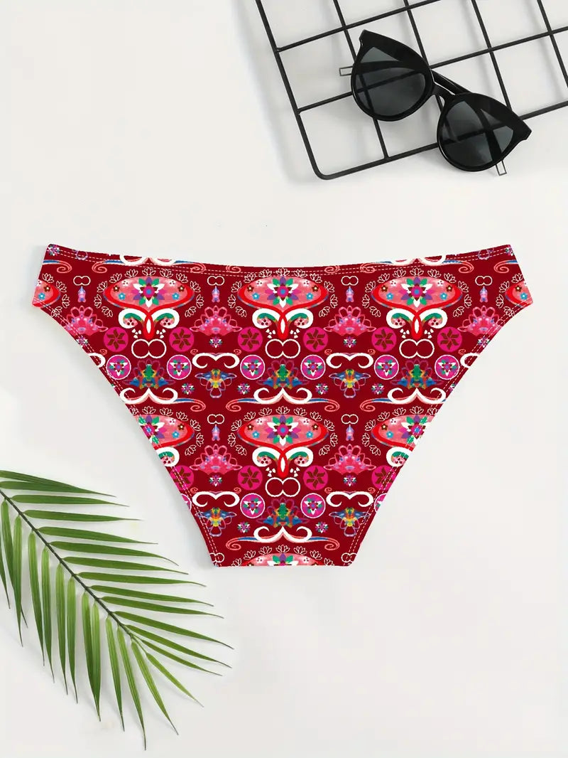 "Hawaii" Men's Swim Briefs - Red/Pink