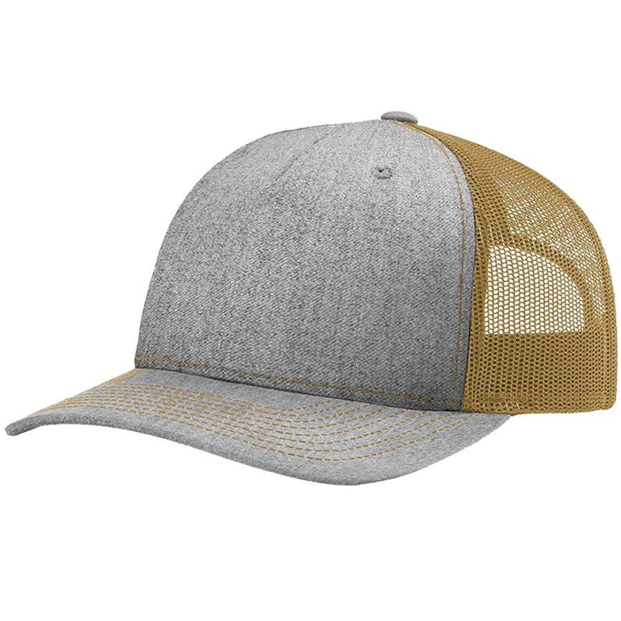 Blessed Heather Grey & Amber Gold Trucker Baseball Cap/Hat