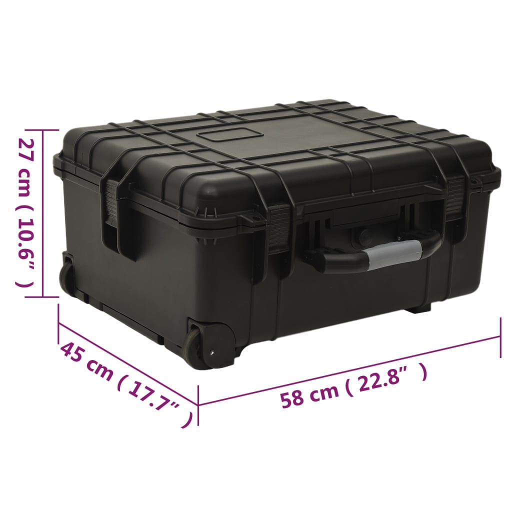 1 Piece VidaXL Wheeled Flight Case - Black